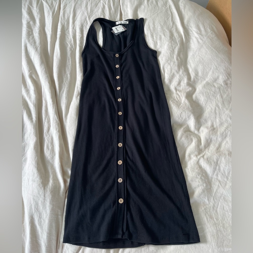 Free People NWT Black Button-Down Maxi Dress